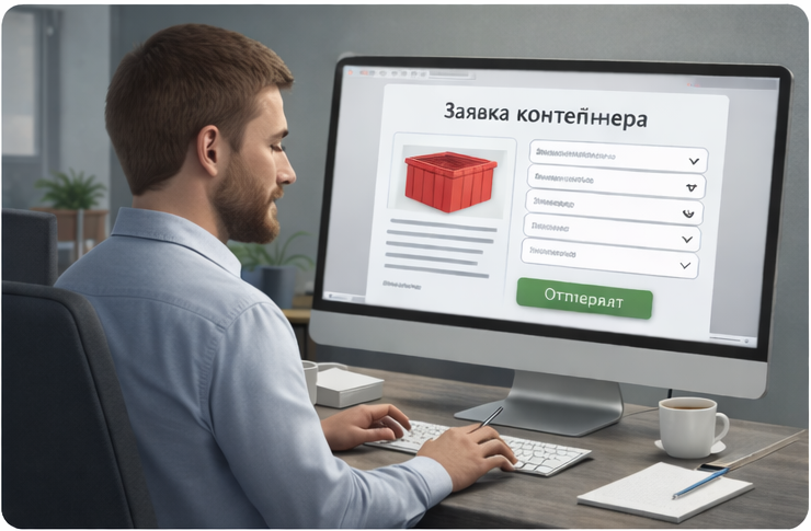 Оформление заявки на контейнер по телефону или онлайн