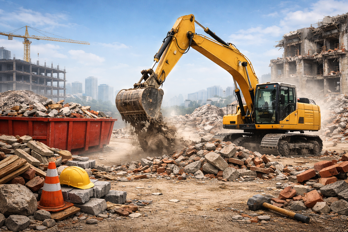 Процесс демонтажа перегородки